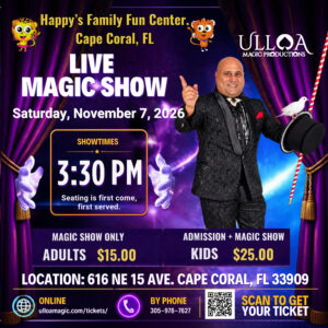 Ulloa Magic Live Show — November 7, 2026 — 3:30 PM